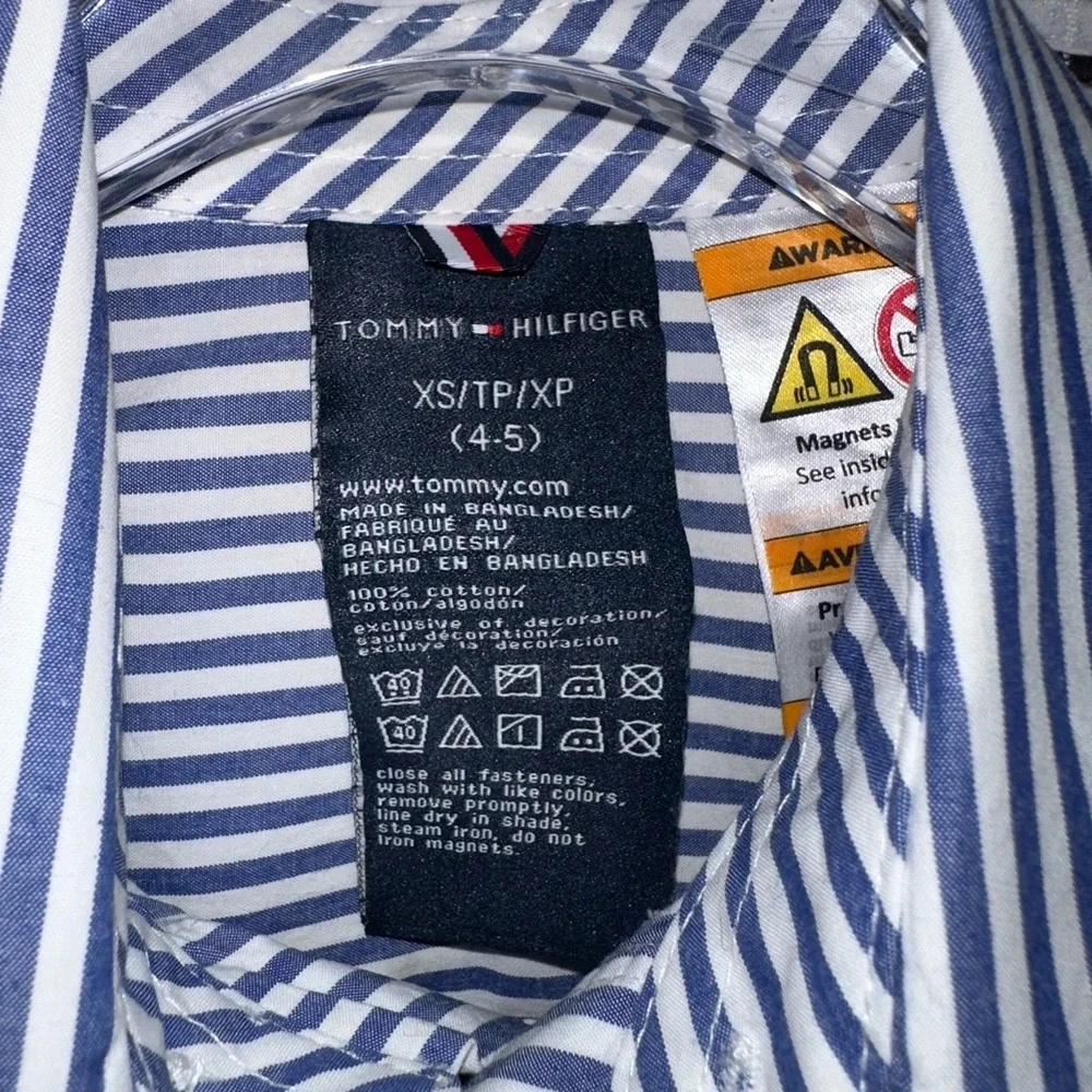 Tommy Hilfiger Boy's Blue Striped Shirt Size XS